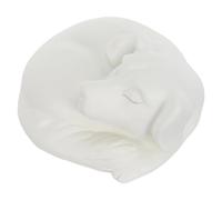Urne Funéraire Chien Endormi en Matériau Synthétique Blanc pour Cendres | Finition Lisse, Design Ajusté, Accès D’une Main, Entretien Facile, Usage Intérieur, Ne Se Décolore Pas