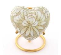 Urne funéraire cloisonnée en forme de cœur | Petite urne commémorative pour cendres | Présentoir décoratif souvenir | Comprend un support | Version assortie taille complète disponible (multicolore