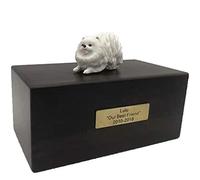 Urne Funéraire de Cendres de Chien Chat Animal en Palissandre Personnalisé de Haute Qualité avec Statue Gravées pour Nom/Date/Textes sur Mesure Urnes Souvenir Crémation pour Animaux de Compagnie