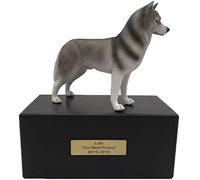 Urne Funéraire de Cendres de Chien Chat Animal en Palissandre Personnalisé de Haute Qualité avec Statue Gravées pour Nom/Date/Textes sur Mesure Urnes Souvenir Crémation pour Animaux de Compagnie