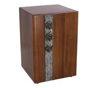 Urne funéraire en bois avec une croix ou des roses, urne funéraire pour cendres humaines avec personnalisation, boîte de taille adulte pour cendres (roses)