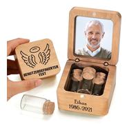 Urne Funéraire en Bois Personnalisée Gravure du Prénom et Date - Petite Urne Funéraire pour Cendres Adulte ou d'Animal de Compagnie Souvenir de Funérailles & Deuil (Bois brut)