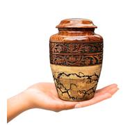 Urne funéraire en bois pour cendres humaines, fabriquée à la main pour adultes, hommes et femmes, urne funéraire décorative (bordure incurvée à la main, taille S, 9 kg)
