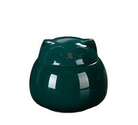 Urne funéraire en céramique faite à la main pour chat - Produit commémoratif pour chat - Blanc et noir - Taille S