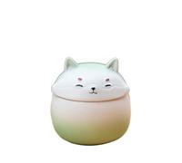 Urne funéraire funéraire pour cendres d'animaux de compagnie, en forme de chien, fabriquée à la main, urne décorative pour chat funéraire, Shiba Inu, 200 ml (vert)