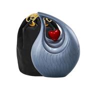 Urne funéraire Heart of Love pour Cendres d'adulte pour funérailles, Enterrement dans Un Columbarium ou à la Maison - avec Sac en Velours - Gris - 550 cm³