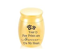 Urne funéraire portable en métal pour animaux de compagnie - Urne funéraire décorative pour chats - Doré