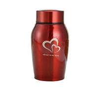 Urne funéraire pour animal domestique Souvenir « Always In My Heart » - Urne funéraire portable pour animal domestique - Rouge - 13,5 x 6 cm