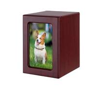 Urne funéraire pour animaux de compagnie avec cadre photo, urne de crémation pour cendres de chiens et chats en trois dimensions, couleur noir et marron, pour fournitures funéraires (Brown for Medium)