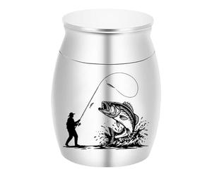 Urne Funéraire pour Animaux | Urnes en Aluminium À Thème De Pêche pour Cendres De Chiens,Boîte Cercueil pour Chaton Fournitures Crémation Jardin Intérieur Cour Cimetière Animalier