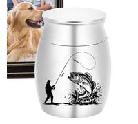 Urne Funéraire Pour Animaux | Urnes En Aluminium À Thème De Pêche Pour Cendres De Chiens - Coffret Sceau Pour Intérieur Maison Jardin Extérieur Abri Crémation Petits Animaux