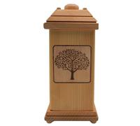 Urne funéraire pour petits animaux de compagnie - Urne funéraire pour animaux de compagnie - Boîte à cendres - Boîte à souvenirs - Grande urne avec motif d'arbre de vie - En bois de hêtre massif