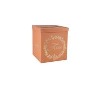 Urne - JOUR DE FETE - Jolis Brins - Terracotta et or - Carton rigide 25x21 cm - Impression dorée embossée