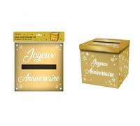 urne carton anniversaire 20cm or métal - surprisez vous urnem00or Jaune