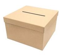 Urne - Kraft - Carré - A décorer - Carton - 24,5x24,5x15cm