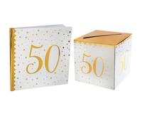 Urne & Livre d'or - Pack Anniversaire Or Métallisé - 50 ans