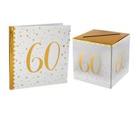 Urne & Livre d'or - Pack Anniversaire Or Métallisé - 60 ans