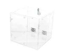 Urne Mariage en Acrylique Transparent Serrure et Fente | Boîte à Dons, Rangement Sécurisé pour Billets, Notes, Enveloppes, Tickets et Bulletins