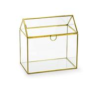 PartyDeco Urne mariage en verre et or personnalisable