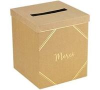 urne merci kraft et or 21x21x25cm - artifetes 78660 Jaune G