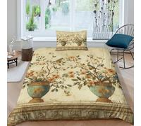 Urne ou Jarre d'art Mural Traditionnel Housse De Couette Ado Adulte avec Taie d'oreiller, 3 Pièces Parure De Lit en Microfibre avec Fermeture Éclair, 3D Imprimé Motif Single（135x200cm）