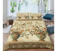 Urne ou Jarre d'art Mural Traditionnel Housse De Couette Microfibre - Parure De Lit 3D Imprimé, Chambre À Coucher Décoration Comfort Housse Couette Et Taies d'oreiller Double（200x200cm）