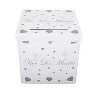 Urne pliable en carton - ARTIF - Vive les mariés - 25x25 cm - Décoration élégante - Tirelire chic