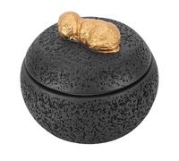 Urne pour Animaux de Compagnie, Ciment, 350ml, Petit Chien, Chat, Souvenir Commémoratif, Crémation, Couvercle scellé, Jolie Statue pour Les Amoureux des Animaux de Compagnie, Gris