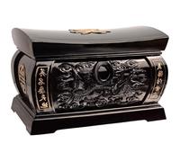 Urne pour Cendres Petite Urne Funéraire en Forme De Cercueil, Columbarium en Ébène Sculpté À La Main, Coffret Funéraire Unisexe pour Cérémonie D'adieu