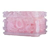 Urne pour Cendres Soulagement du Dragon Sacré Et Pieux Et du Phénix Columbarium, Boîte De Frêne De Jade Afghan Transparent en Cristal Naturel, Sculptées À La Main