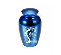 Urne pour Chien Pot de Cendres funéraires for Animaux Compagnie, boîte à for, Pot Life Tree, Fournitures for(Blue)