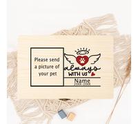 Urne pour Chien,Urne Bois Urne funéraire personnalisée for Animaux de Compagnie, boîte funéraire for Cendres de Chien, boîte en Bois for Cendres de Chat(WD16-Design 3)