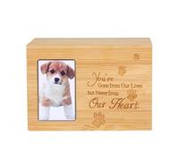 Urne pour Chien,Urne Bois Urnes funéraires for Animaux de Compagnie, élégantes et Pratiques, avec Cadre Photo, en Bois, for Cendres de Chiens. Urne funéraire sécurisée for Animaux de Compagnie.
