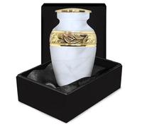 Urne Souvenir Blanche - Mini urne pour Cendres humaines - Urne commémorative pour Cendres d'adulte Petite avec boîte Noire - Honorez Votre Bien-aimé avec Petite urne Blanche