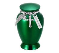 Urne souvenir durable de petite taille pour la conservation des cendres, alliage d'aluminium, couvercle fileté inclus, élégant petit récipient funéraire, alliages d'aluminium