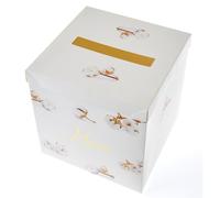 urne tirelire carton merci fleurs coton 25cm blanc - la plastose 6760 Blanc
