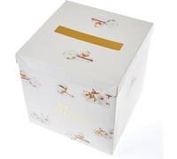 urne tirelire carton merci fleurs coton 25cm blanc - la plastose 6760 Blanc