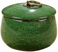 Urnes Cendres, mini urne de crémation, animal de compagnie, souvenir, for animaux de compagnie, urne fonctionnelle, scellée en céramique, boîte à souvenirs for chiens et chats, 4,1 * 3,5 pouces(Green)