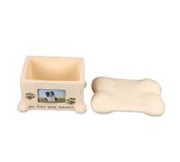 Urnes Commémoratives pour Animaux de Compagnie pour Cendres de Chien, Boîte à Souvenirs Personnalisée avec Affichage de Photos et Couvercle en Forme D'os pour la Maison 7,5x5,5x4,5 en Résine