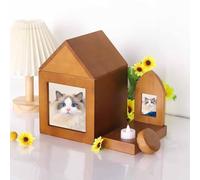 Urnes commémoratives pour animaux de compagnie pour cendres de chien ou de chat, grandes urnes funéraires en bois avec cadre photo, boîte à souvenirs commémorative, cadeau commémoratif pour animaux