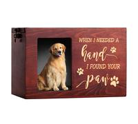 Urnes commémoratives pour animaux de compagnie pour les cendres de chien ou de chat Grandes urnes funéraires en bois avec cadre photo Boîte à sou