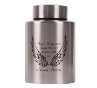 Urnes de crémarion de Taille Moyenne jusqu'à 152,4 cm Cubes pour Cendres humaines, Petites Urnes de crémarion pour Cendres d'homme et Femme, en Acier Inoxydable (Ailes d'ange, Argent)