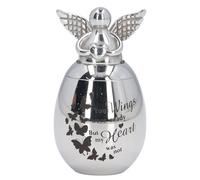 Urnes de crémation pour animaux de compagnie en acier inoxydable 30X40mm pour cendres de chiens urnes de souvenir commémoratives pour cendres de chat de chien de compagnie (Papillon grande taille)