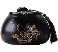 Urnes en céramique pour chiens Chats Lapins Urnes animales Chiens Urnes Animaux de compagnie Urnes Pour chiens Chats Cendres Céramique Urne Cendres Incinération Urnes funéraires,BLACK,17.5*13.5CM