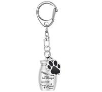 Urnes Funéraires pour Chiens Animaux de Compagnie - Urne Pour Cendres D'Animal De Compagnie | d'aluminium avec charme patte de chiot, porte-clés, flacon parfum, souvenir commémoratif pour exposition à