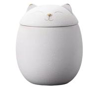 Urnes pour Chat, Urne-Souvenir en Céramique pour Chat, Boîte à Souvenirs Résistante à l'Humidité pour Chiots et Chaton de Toutes Tailles avec Empreinte de Patte en
