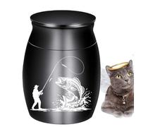 Urnes pour Chien pour Cendres,Urnes en Aluminium À Thème De Pêche pour Cendres De Chiens | Boîte Cercueil De Sympathie pour Crémation De Chiots Funérailles Cimetière Et Petits Animaux