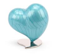 Urns UK Urne funéraire en Forme de cœur Bleu Sarcelle