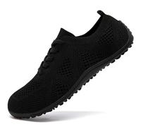 UROMGV Chaussures de course pour femme - Chaussures de sport - Chaussures pieds nus - Chaussures décontractées - Chaussures de sport souples - Chaussures tendance pour femme, Tout noir, 40 EU