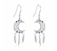 URONE Boucles d'oreilles attrape-rêves en argent sterling 925 - Attrape-rêves - Cadeau pour femme, Argent sterling, Pas de gemme